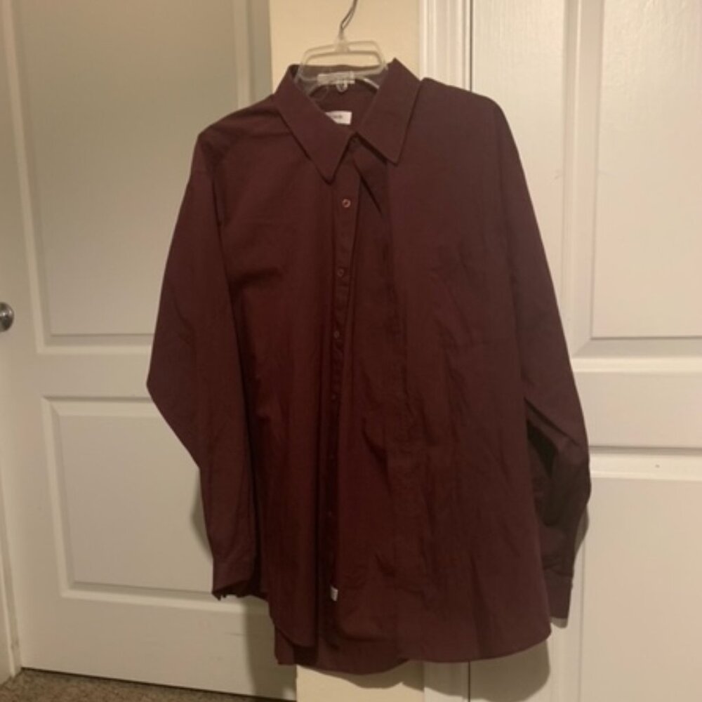 Men's Pierre Cardin Burgundy Dress Shirt